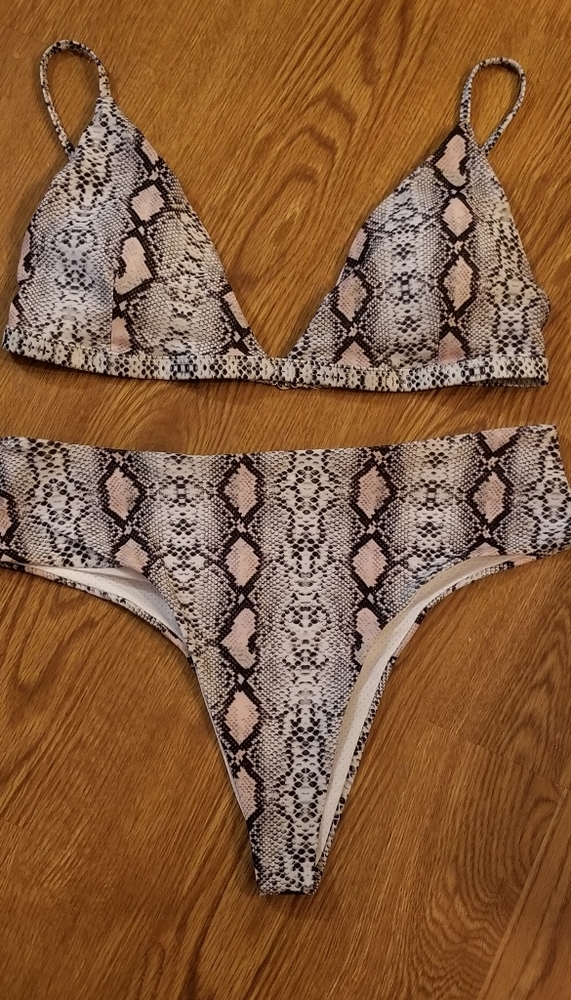 Fun and flirty snake print bikini